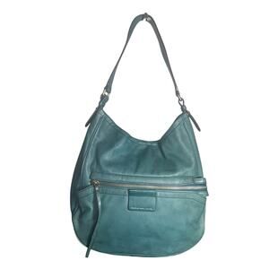 Marc by Marc Jacobs Teal Leather Hobo Shoulder Bag Slouchy Zip Pocket Purse